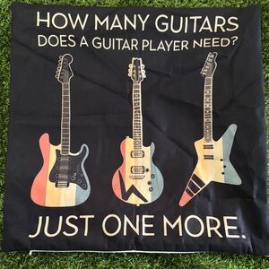 Guitar Themed pillow case /bag  - Black and Multicolor